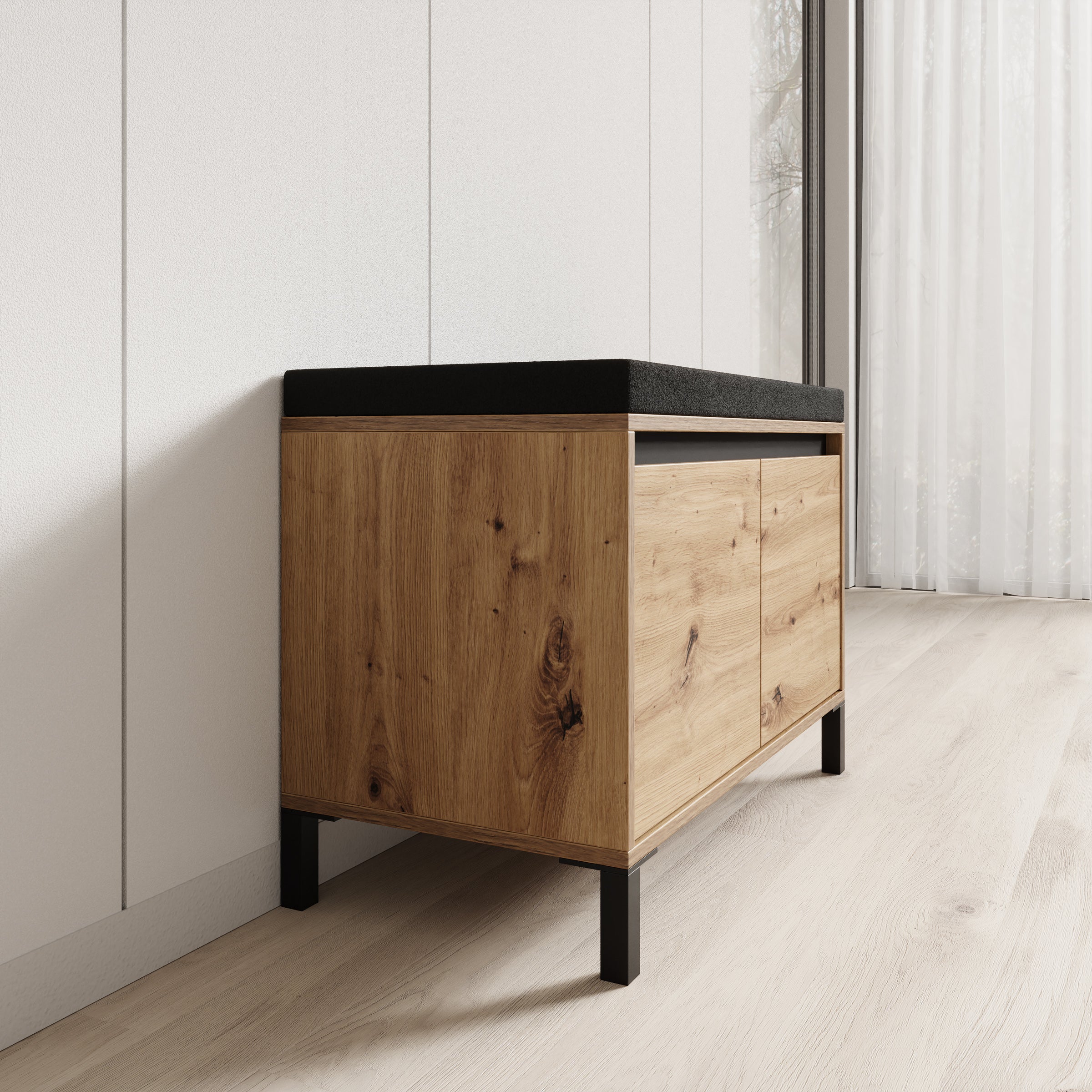 Meubella - Alessa - Schoenenkast - Eiken - 80x40x57 cm