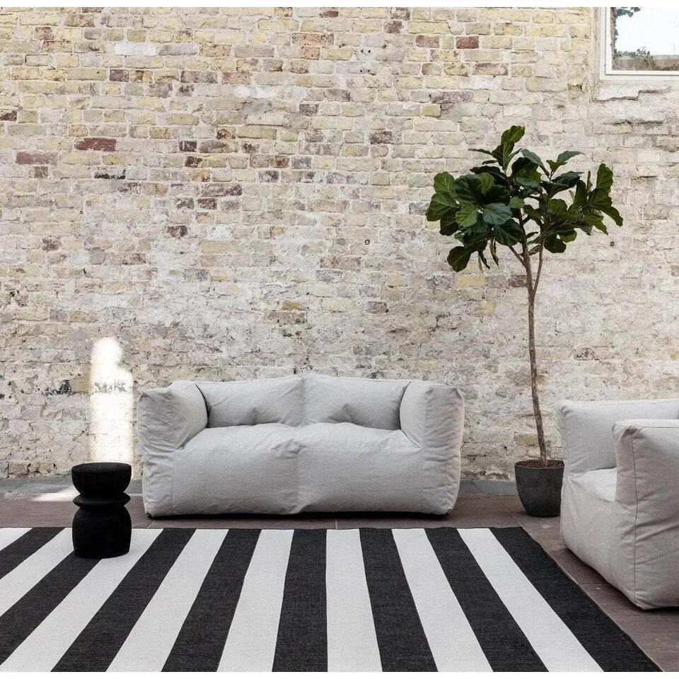 Interieur05 Buitenkleed Stripes zwart/wit dubbelzijdig - 290 x 200 cm