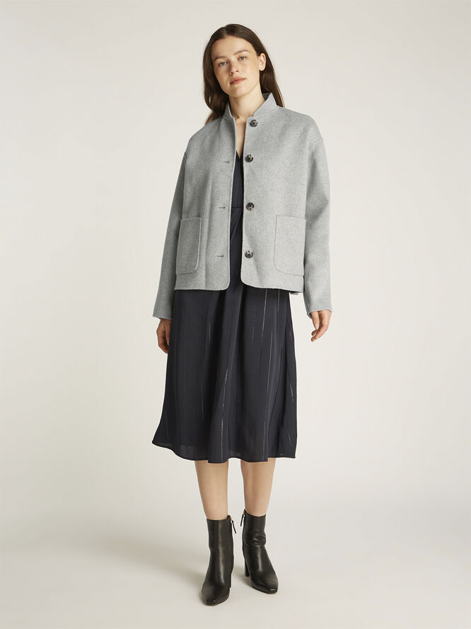 Tommy Hilfiger DF WOOL BOMBER JACKET Light grey htr