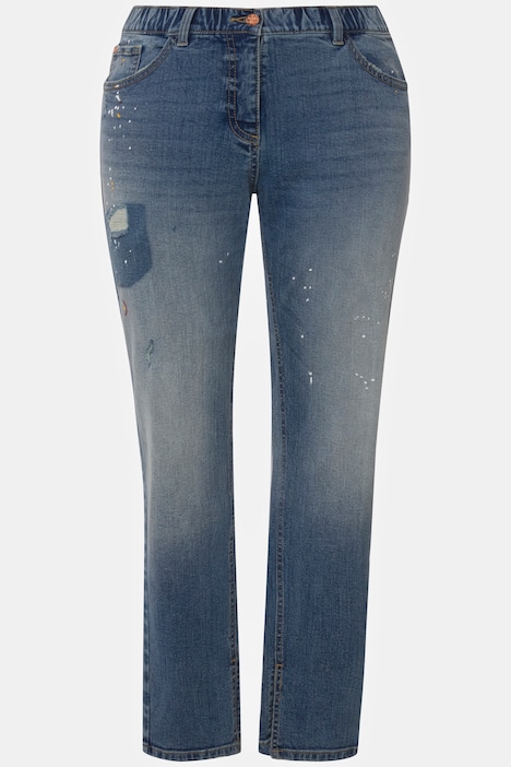 Boyfriend-Jeans, Destroy-Effekte, weites Bein, Stretch