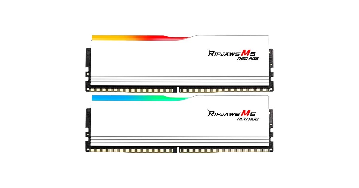 G.Skill64 GB DDR5-6000 (2x 32 GB) Kit werkgeheugen  (Wit, F5-6000J3040G32GX2-RM5NRW, Ripjaws M5 Neo, AMD EXPO)
