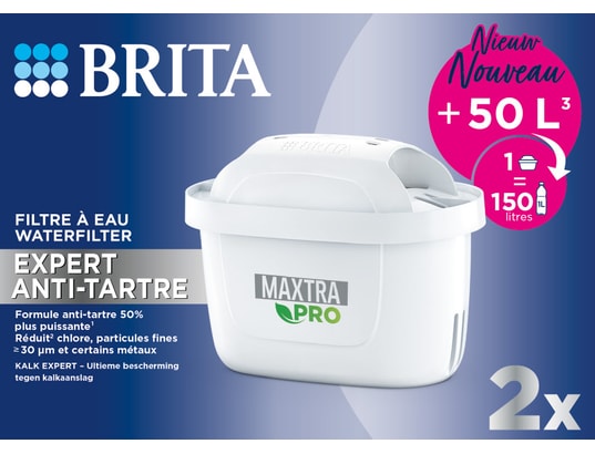 BRITA FRANCE - Pack de cartouches filtrantes Pack 2 filtres à eau MAXTRA PRO- LIMESCALE EXPERT