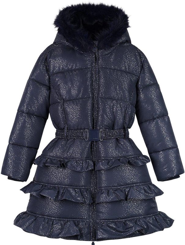 Le Chic - BLIGHT C507-5211 - Lange Winterjas - Diepblauw - Met Gouden Glitters