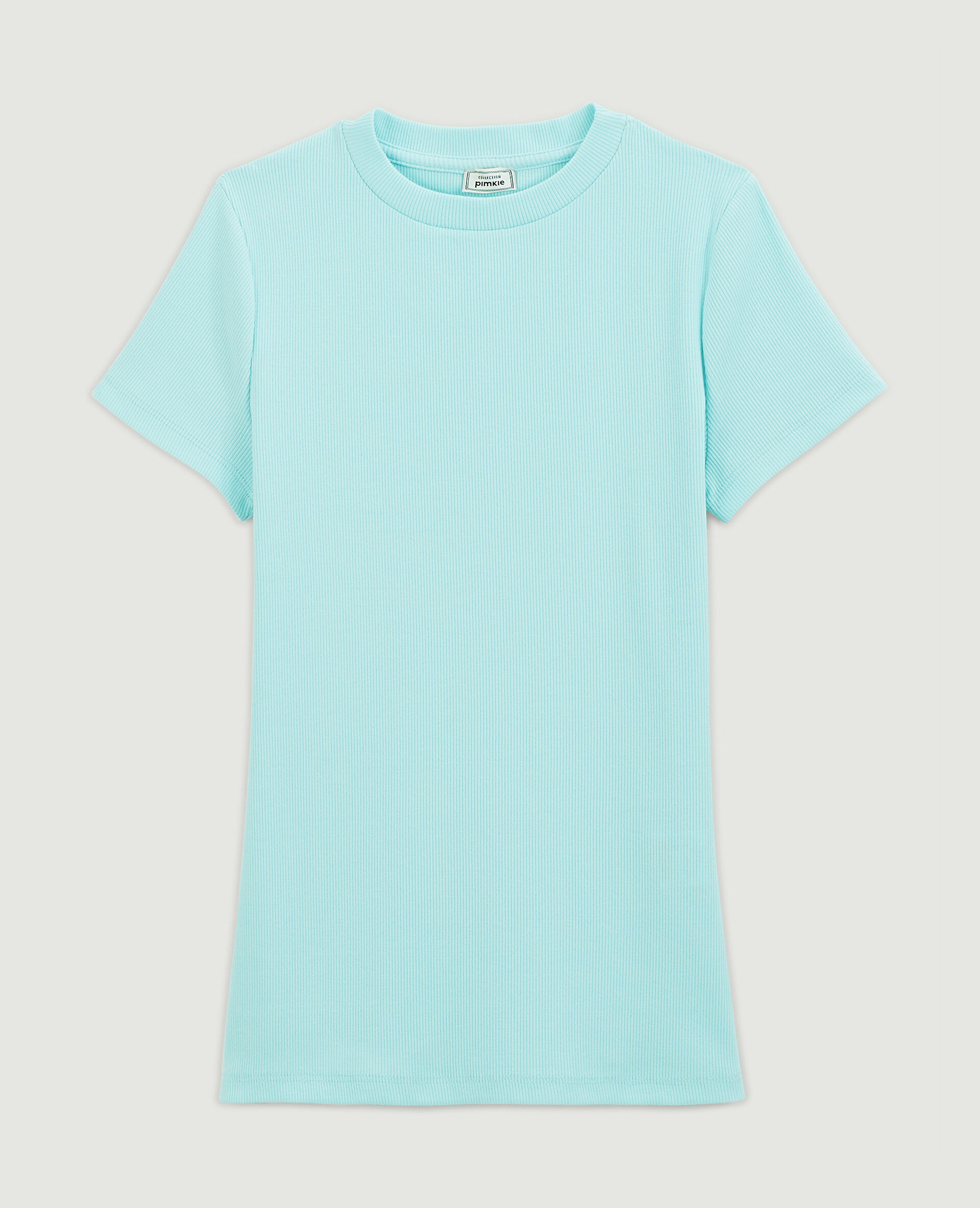 Top maille côtelée - Bleu turquoise