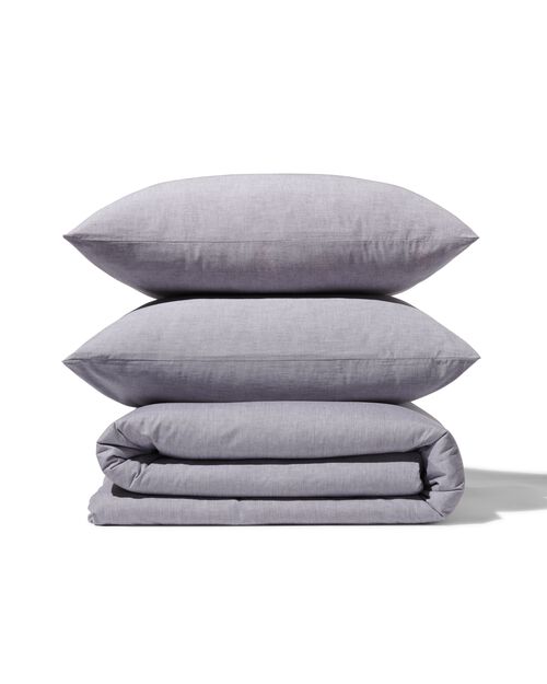 housse de couette chambray 200x200/220 gris clair