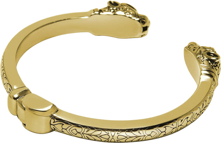 Nialaya Men's Gold Plated Panther Bangle Gold