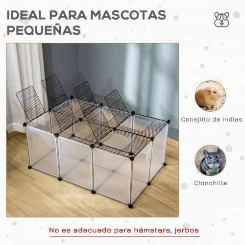 Cerca PawHut com 16 painéis de resina para roedores