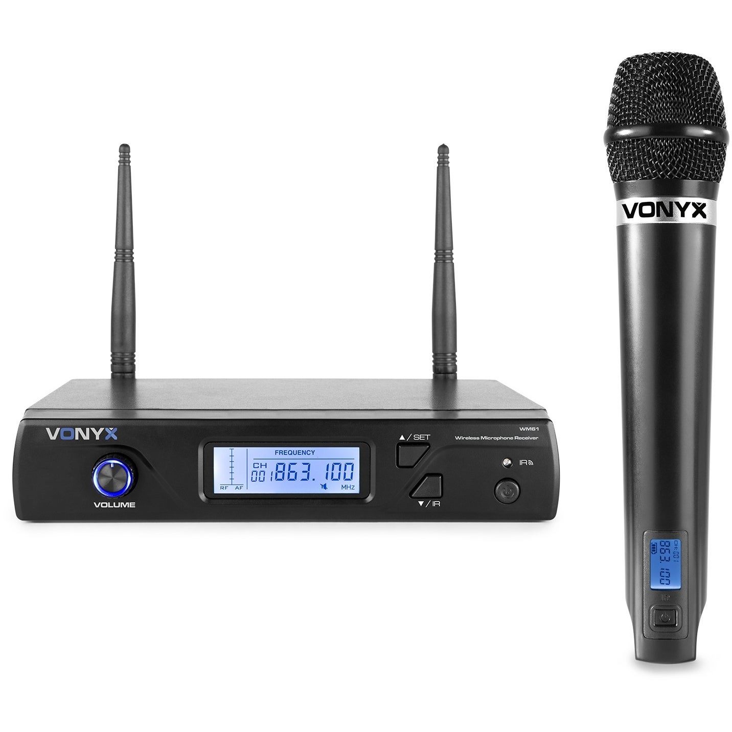 Vonyx WM61 UHF 16-kanaals draadloos microfoonsysteem (863 - 865 Mhz)