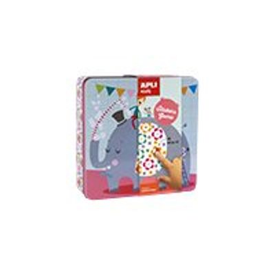 Apli Kids - Boîte métallique jeu de gommettes - éléphant