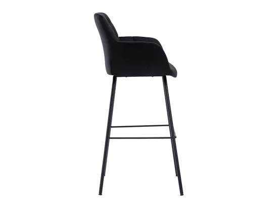 Lot de 2 tabourets de bar en velours et métal - Noir - PEGA de Pascal MORABITO