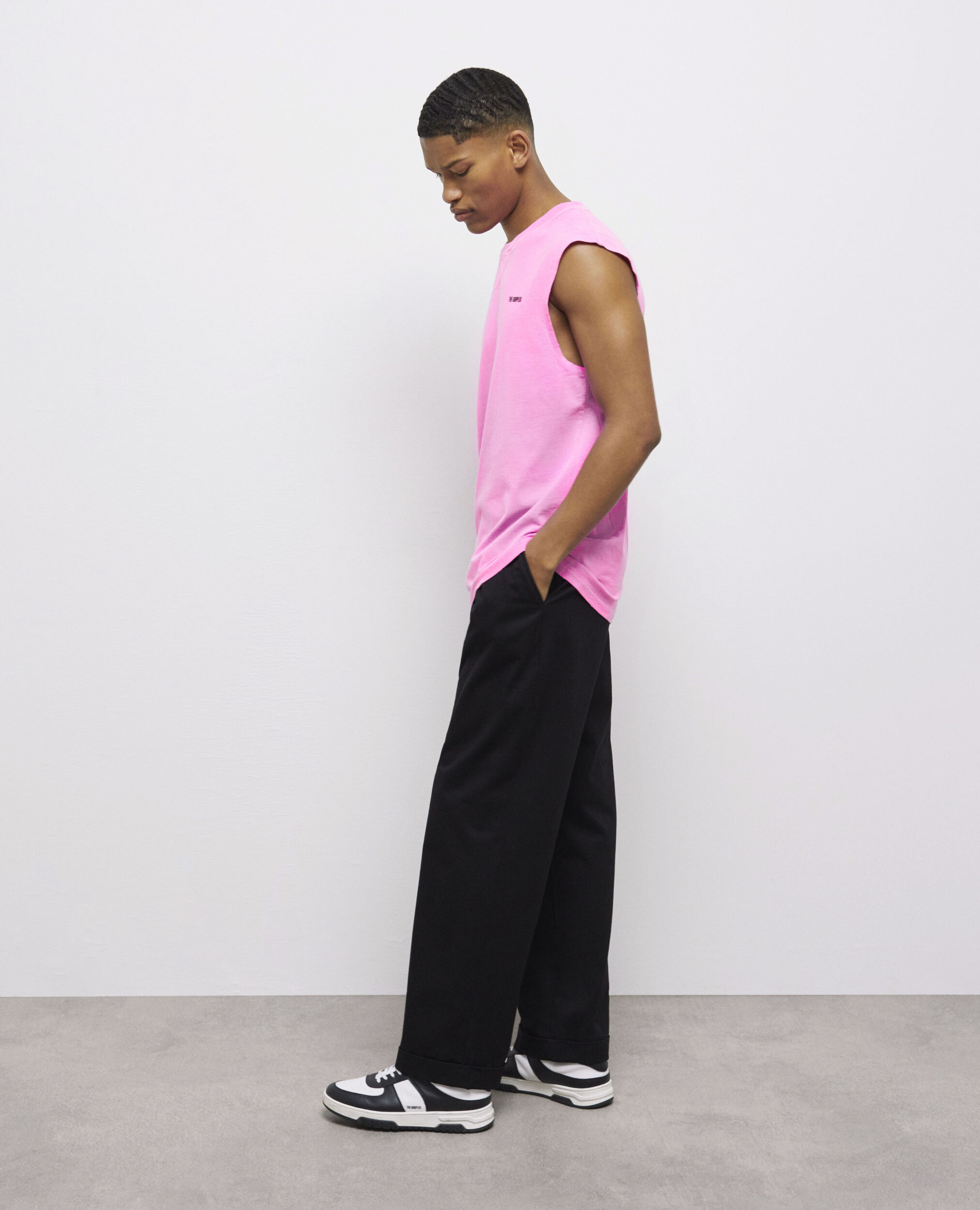 T-shirt rose fluo avec logo