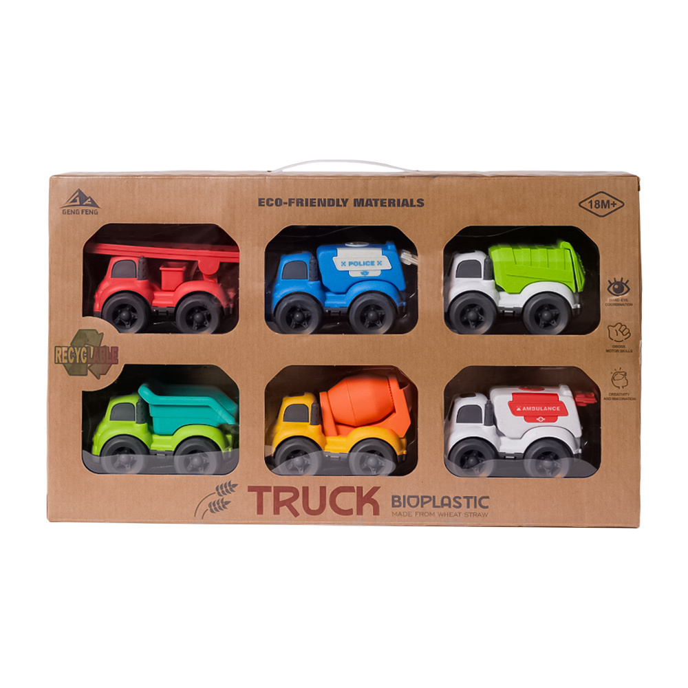 Speelgoedtopdeals BIOplastic Truck set 6-delig - 11 cm