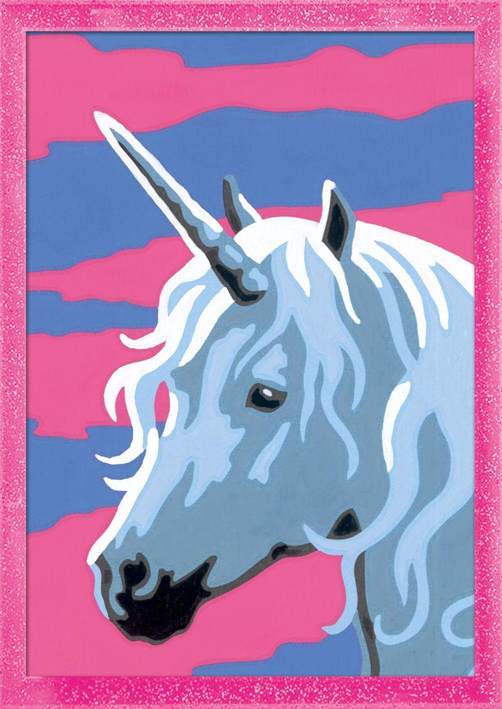 Mal-Set MALEN NACH ZAHLEN SERIE F – EINHORN 9-teilig mit Glitzerrahmen