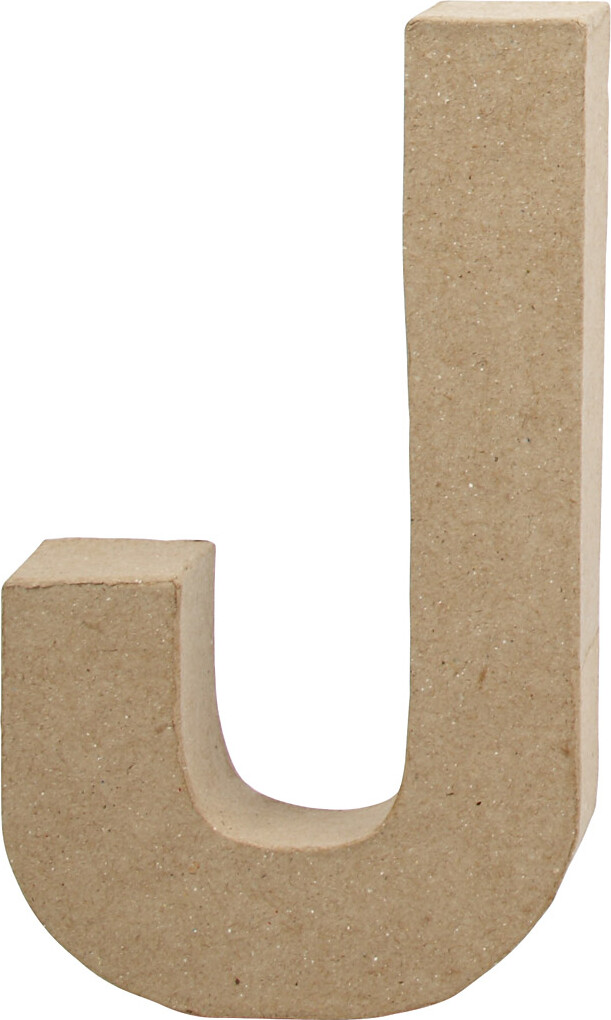 Bogstav Til Pynt - J - Stort Bogstav - Papmaché - 20,5X11,5 CM