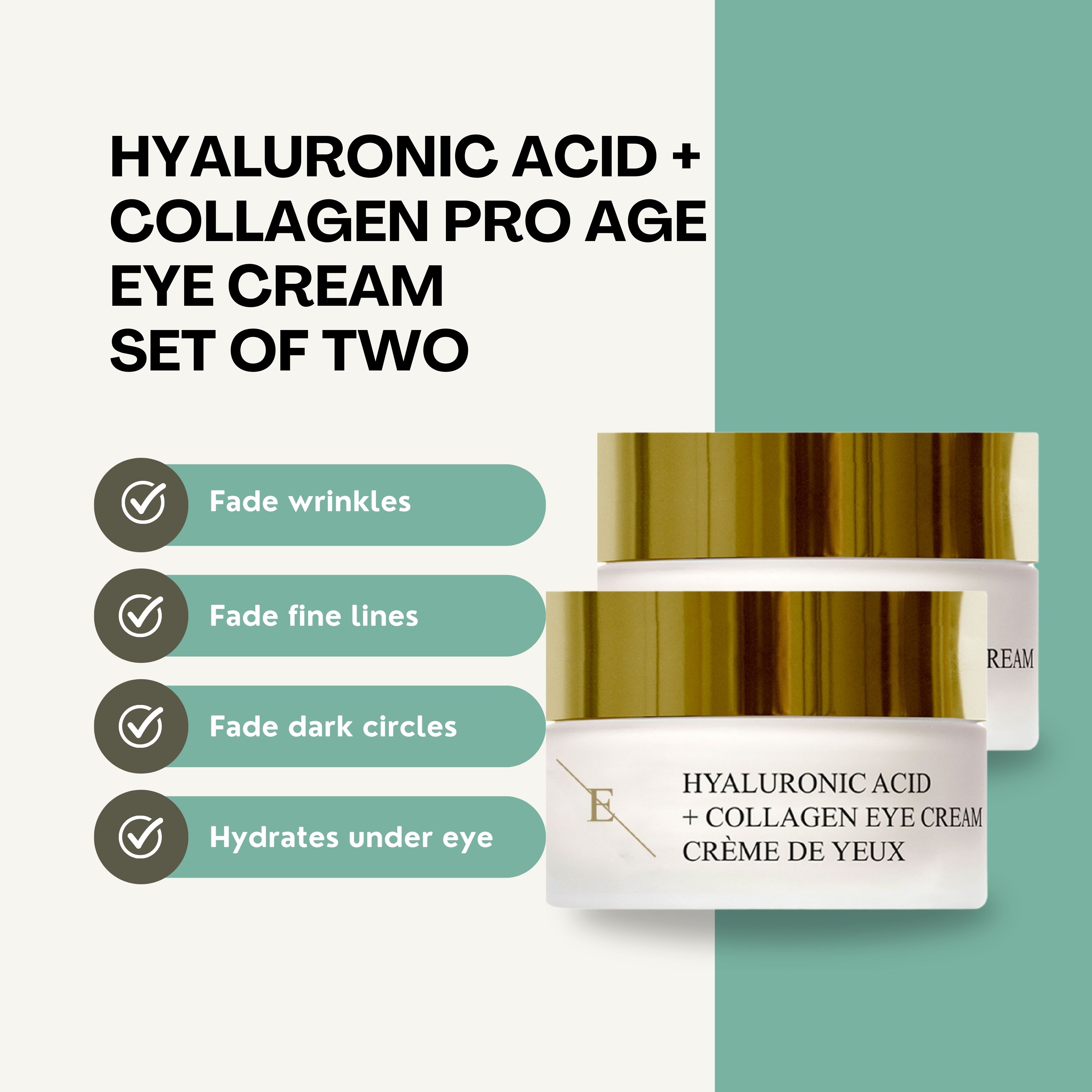 Erth skin london Hyaluronsäure + Kollagen Pro Age Augencreme set