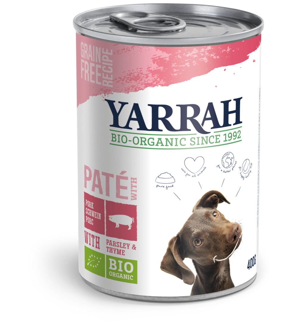 Yarrah Hondenvoer Pate Met Varkensvlees Bio (400 gr)