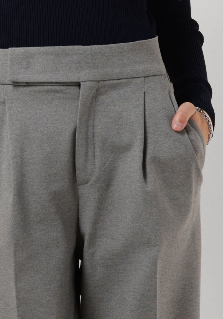 VANILIA grijze vanilia wijde broek punto pleated wide