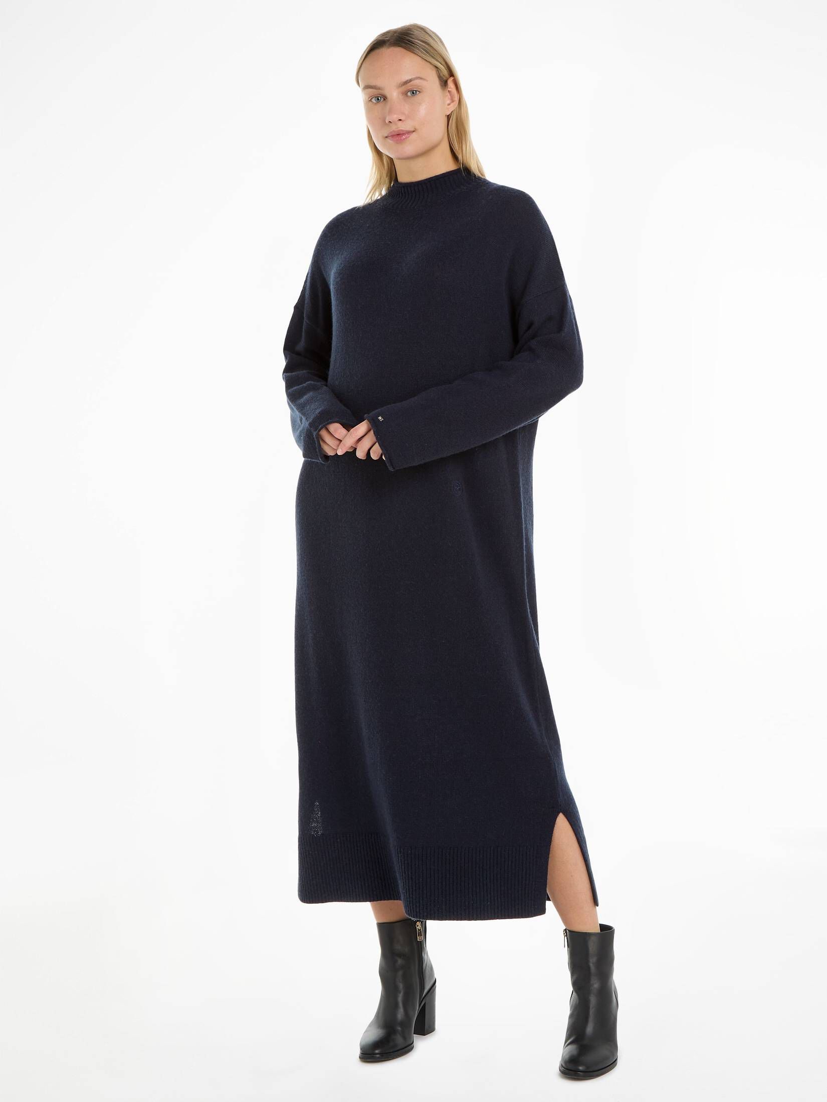 Tommy Hilfiger| Damen Strickkleid SOFT WOOL aus Wolle Relaxed Fit