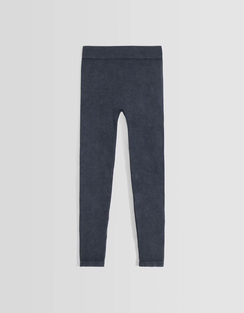 Leggings sem costura com efeito desbotado