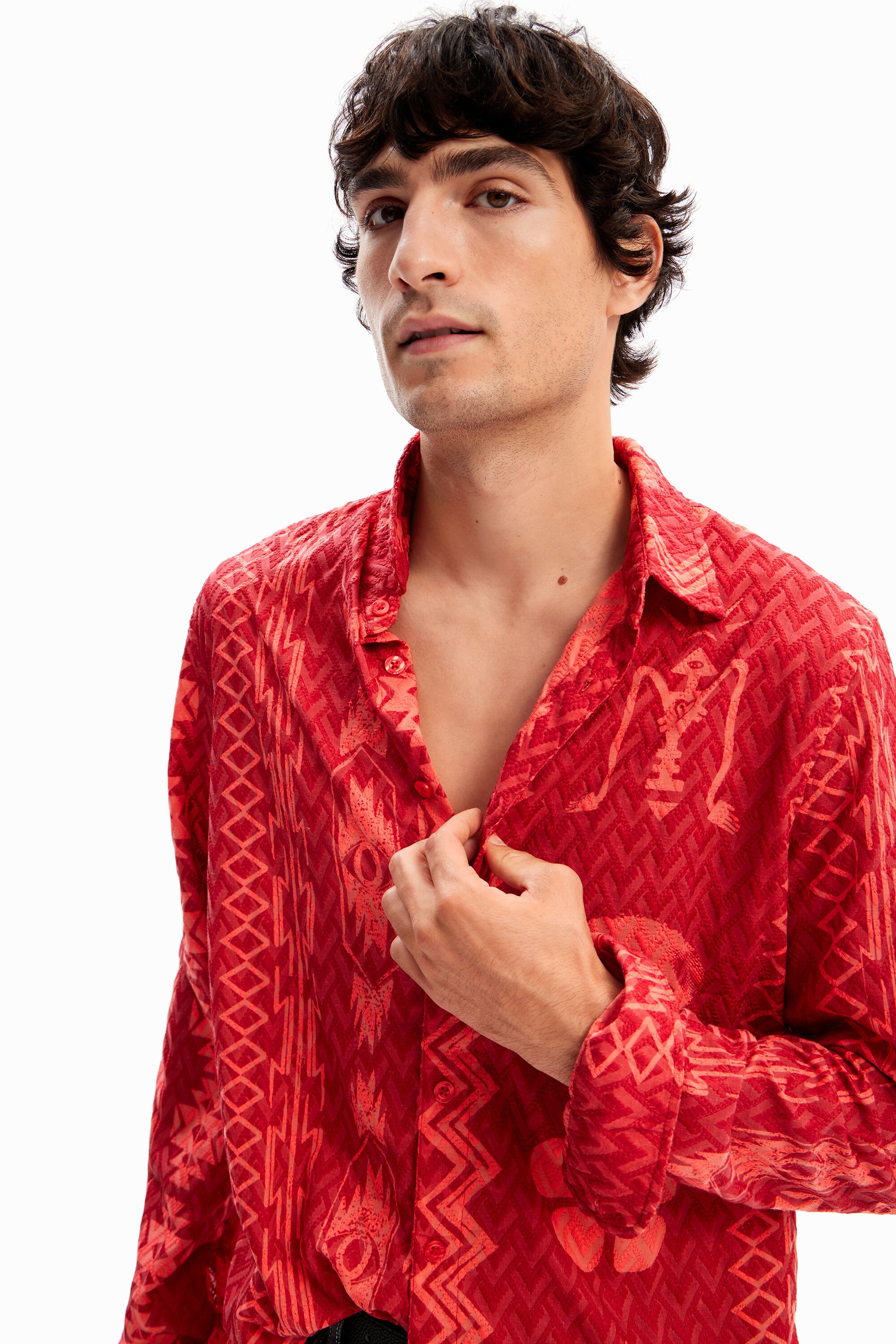 Camisa geométrica texturizada