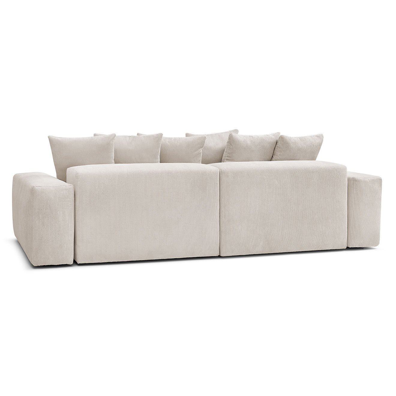 Bobochic Canapé d'angle réversible ultra moelleux voltaire velours côtelé beige - 310x174x75 cm