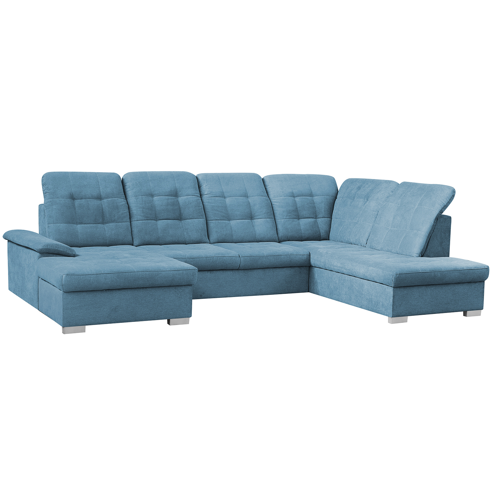 Wohnlandschaft - denim - mit Liegefunktion - Ottomane links