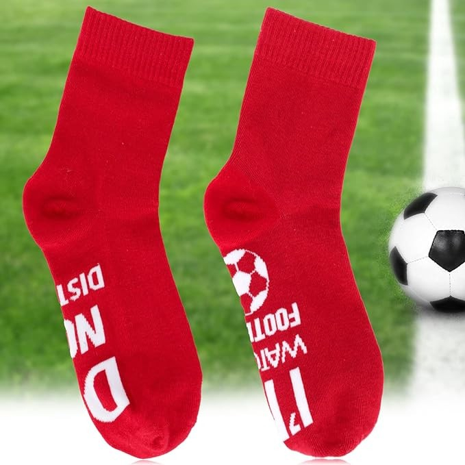 (1 Paar) Unisex Socken Fashion Fussball Socken (One Size) - Rot