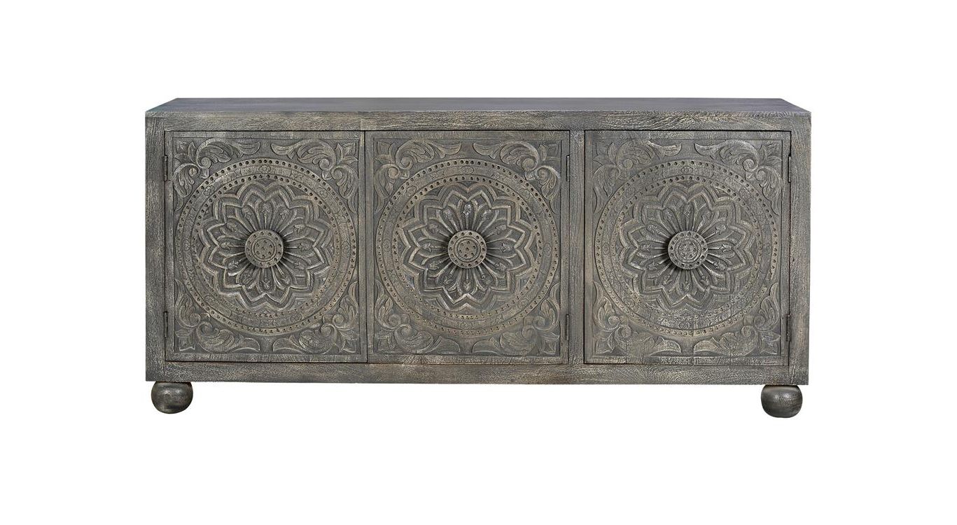 Bahut bois gris 172x43x82cm