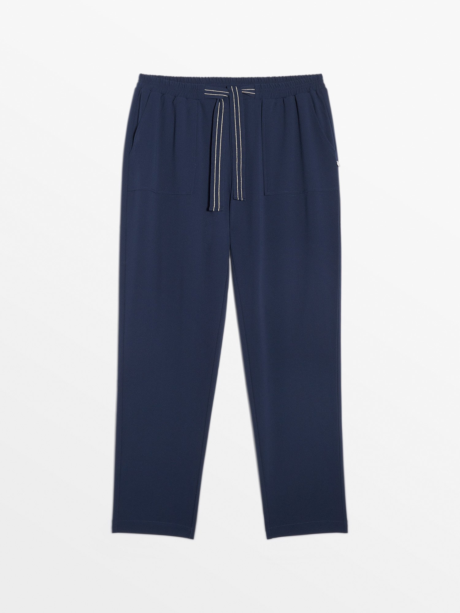 Pantalon Femme Stretch ceinture Elastiquée Marine