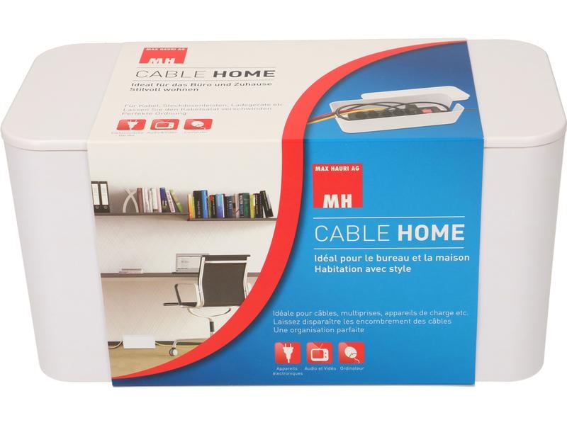 Max Hauri Kabelbox mit Steckerleiste 5x T13 Weiss Kabelbox inkl. Steckdosenleiste mit Schalter, 235 x 115 x 121 mm