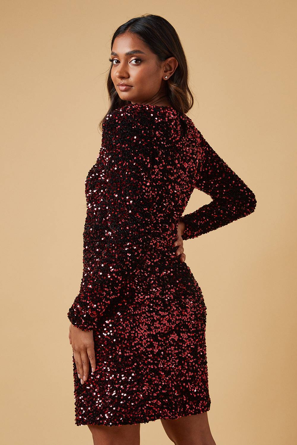 Oasis Robe Mini d'Occasion à Épaulettes et Sequins
