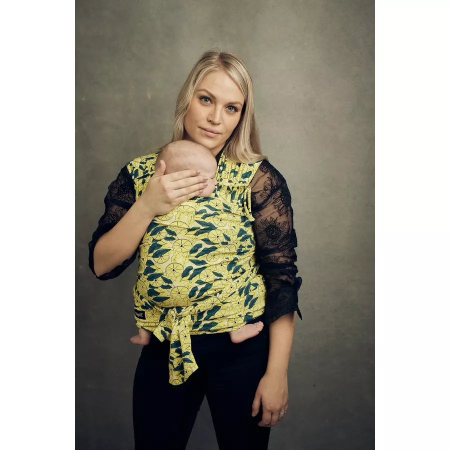 Najell vorgebundenes Wickel und Tragetuch Lemon Print