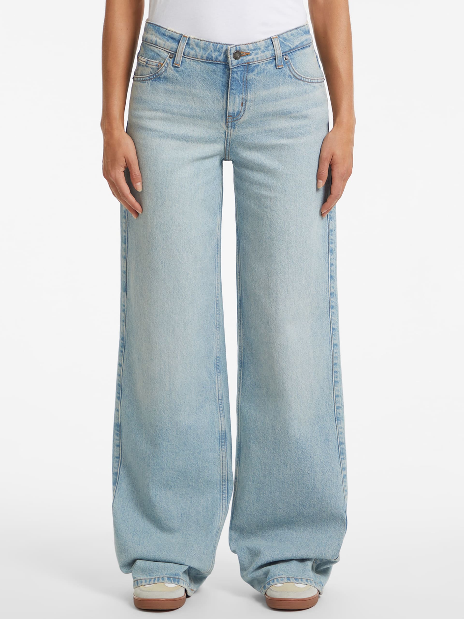 Calça jeans G11 de perna larga