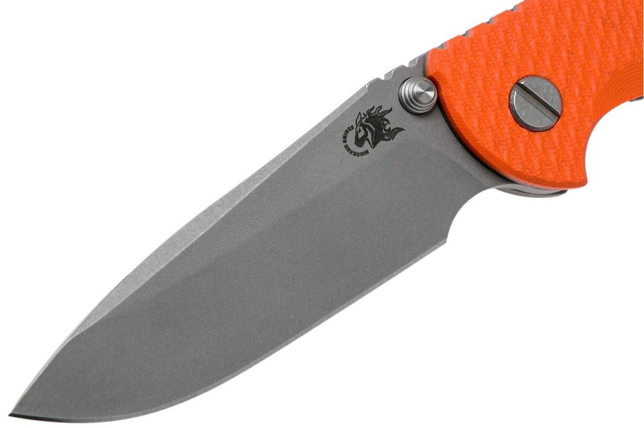 Rick Hinderer XM18 3,5” Non-Flipper Spearpoint Working Finish, Orange G10