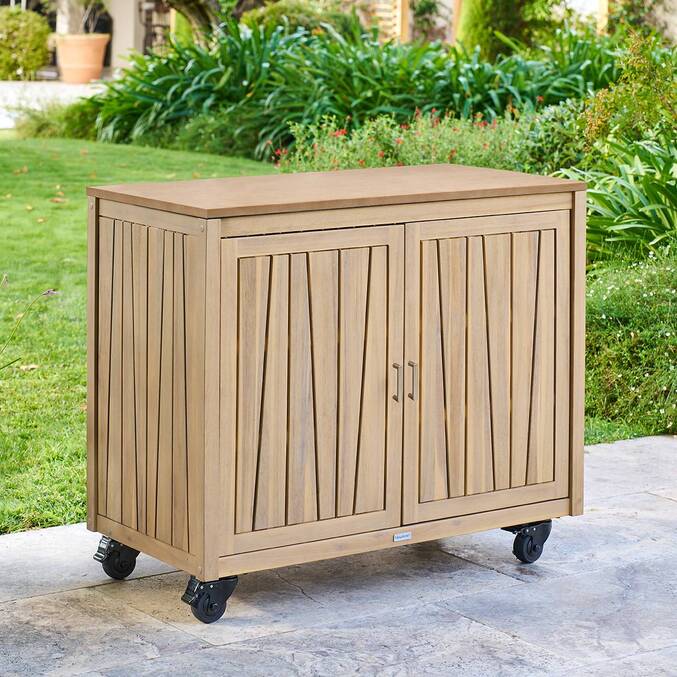 Module 2 portes à roulettes pour cuisine d'été LODGIA Beige
