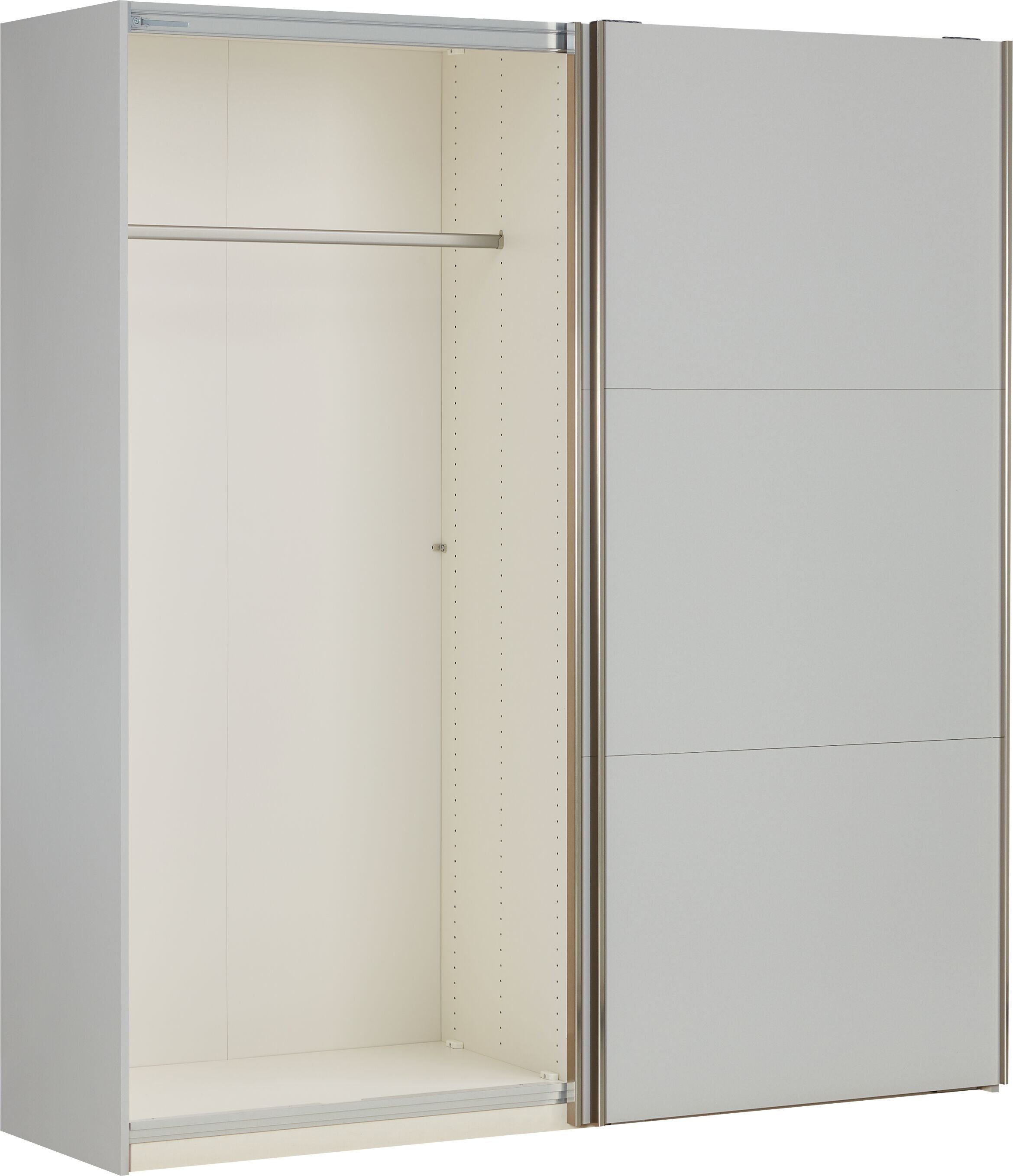 MODUL Schwebetürenschrank - Hellgrau / B: 202.0 cm x T: 65.0 cm x H: 220.0 cm