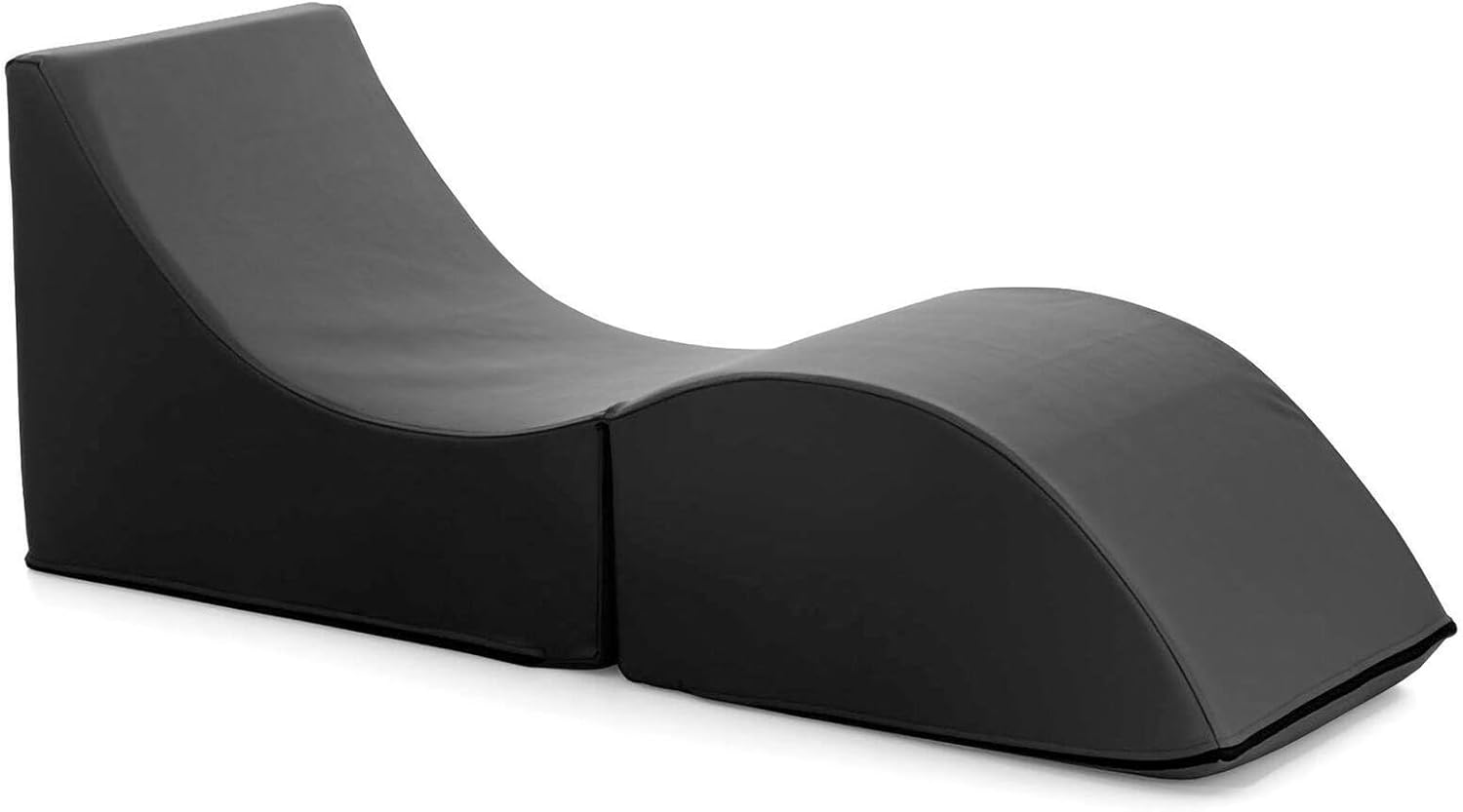 Talamo Italia - Klappbett Andreina, Pouf umwandelbar in ein Einzelbett, Chaiselongue aus Öko-Leder, 100 % Made in Italy, 130 x 50 x 50 cm, Schwarz