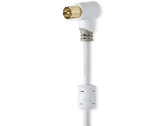 NEDIS - Câble antenne TV CSBW40010WT20 - Coaxial 100dB- Mâle/Femelle - 2m