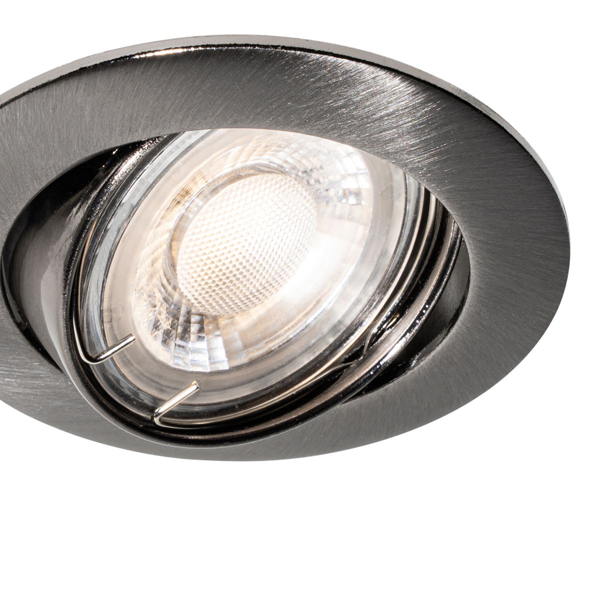 Set van 6 moderne inbouwspots gunmetal GU10 50mm rond kantelbaar - Edu