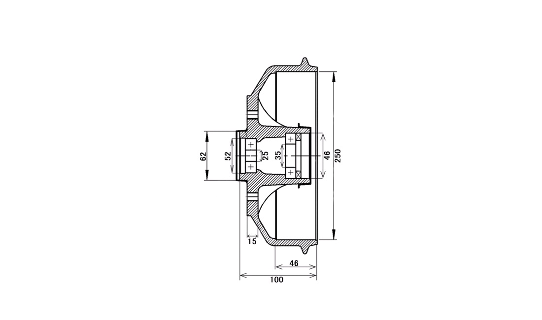 Bremsetromle 250x40mm BPW S2504-7 112x5