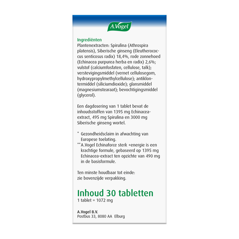 A.Vogel Echinaforce Sterk + Energie30 tabletten