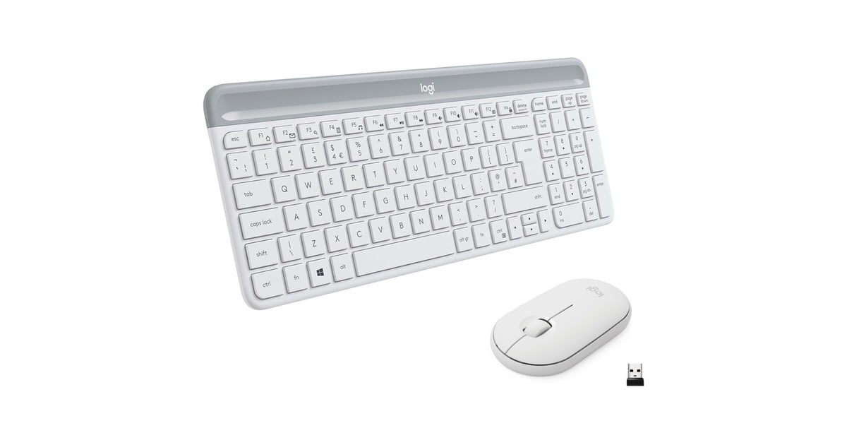 LogitechMK470 Slim Wireless Keyboard and Mouse Combo , desktopset  (Wit, US-International, Scissor switches, 1000 dpi)