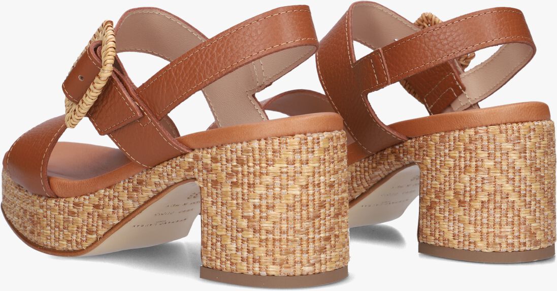 cognac stefano lauran sandalen met hak 24199
