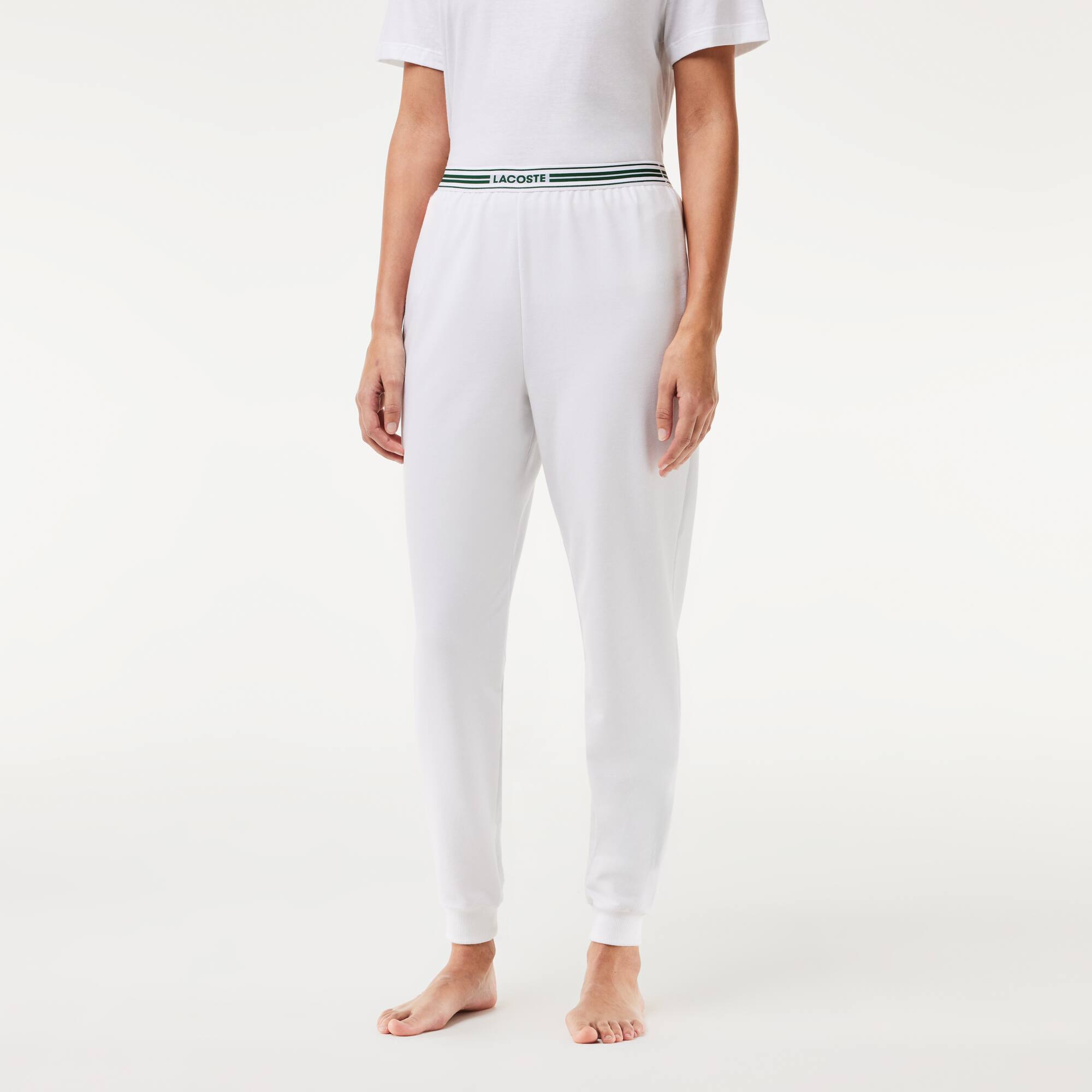 Pantalon de survêtement d'intérieur en coton Vêtements d’intérieur & de nuit - Blanc - Lacoste - Femme