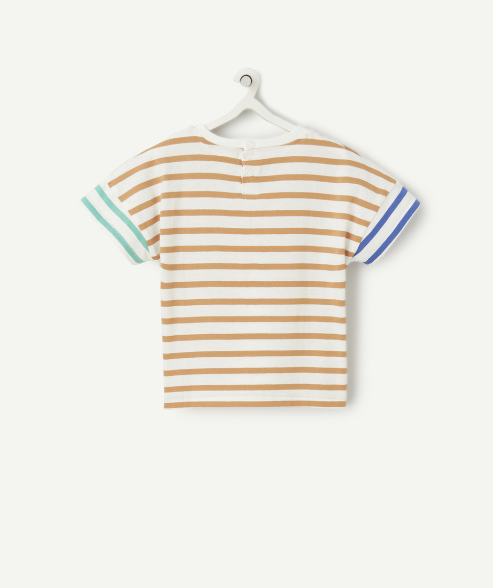 t-shirt manches courtes bébé garçon à rayures colorées