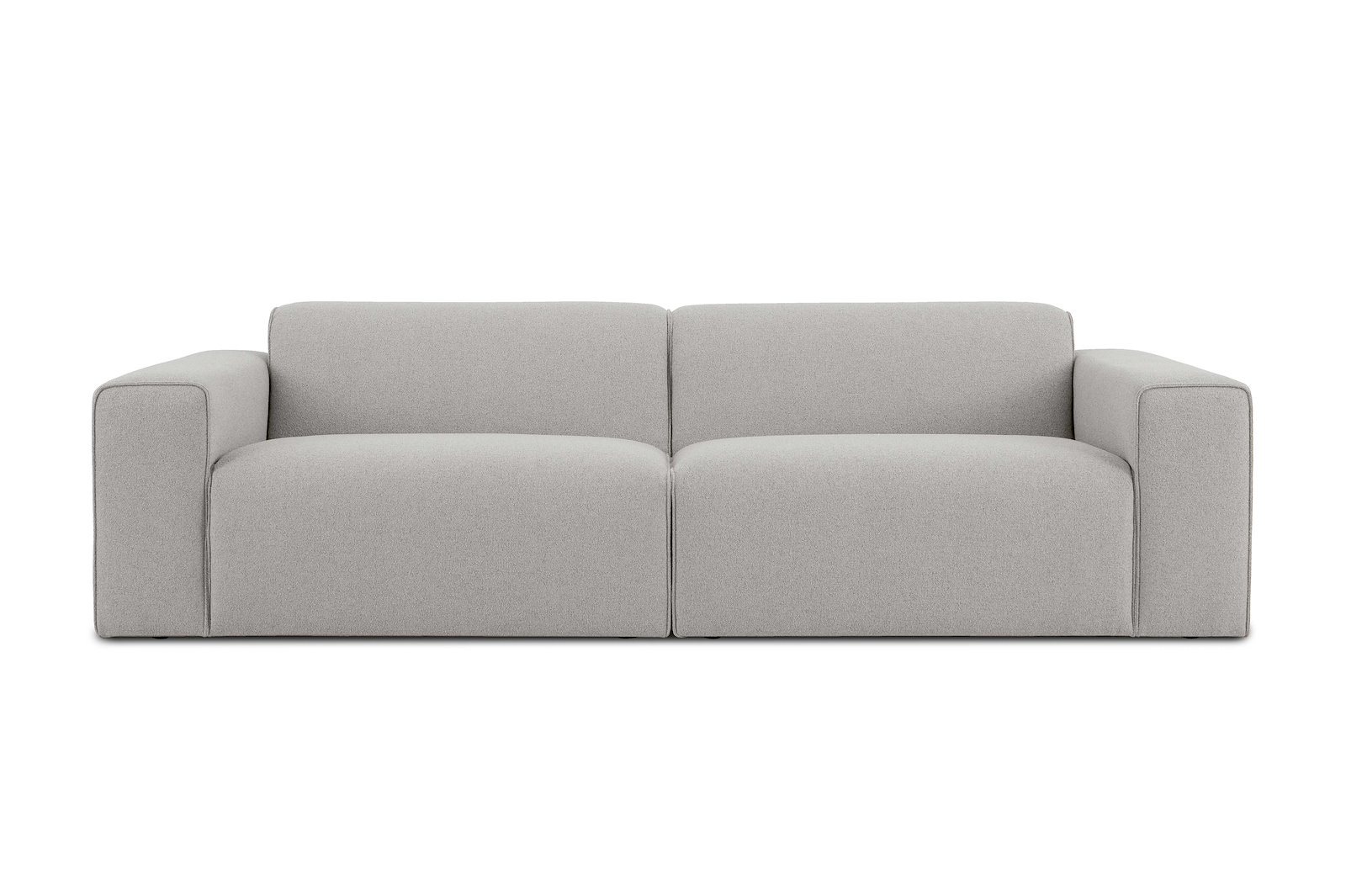 Styl 3-seter duo puter Tekstil Brooklyn 3/1 Light Grey med sorte ben.