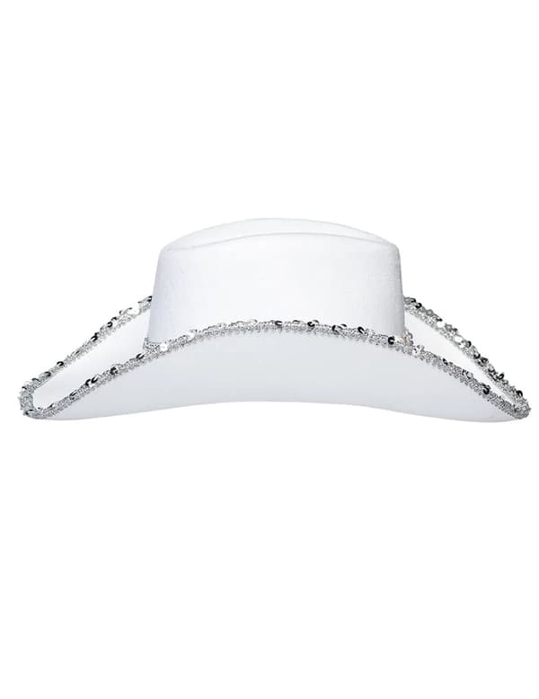 Voksenbrud cowboyhatt med rhinestones. Size-Standard