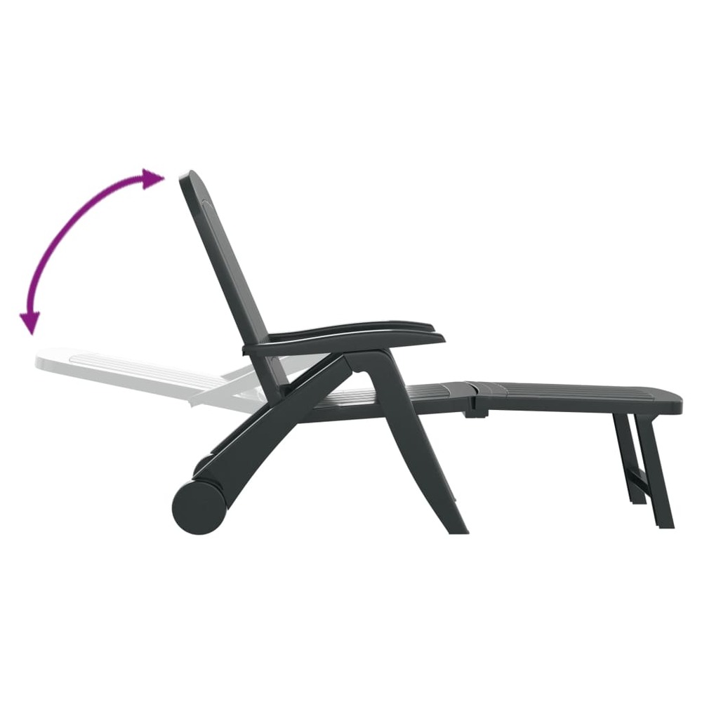 Transat chaise longue bain de soleil lit de jardin terrasse meuble d'extérieur pliable polypropylène vert