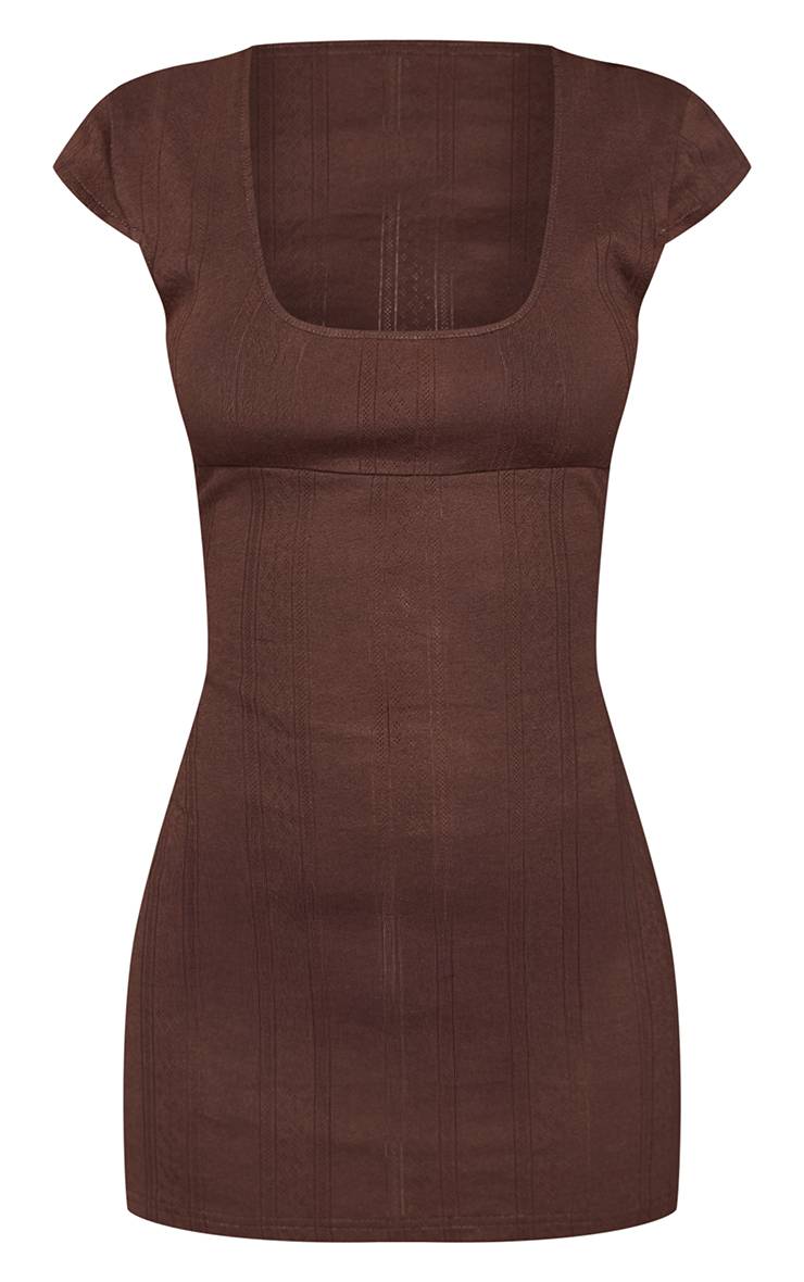 Chocolat Mini Robe De Pyjama Pointelle À Encolure En V