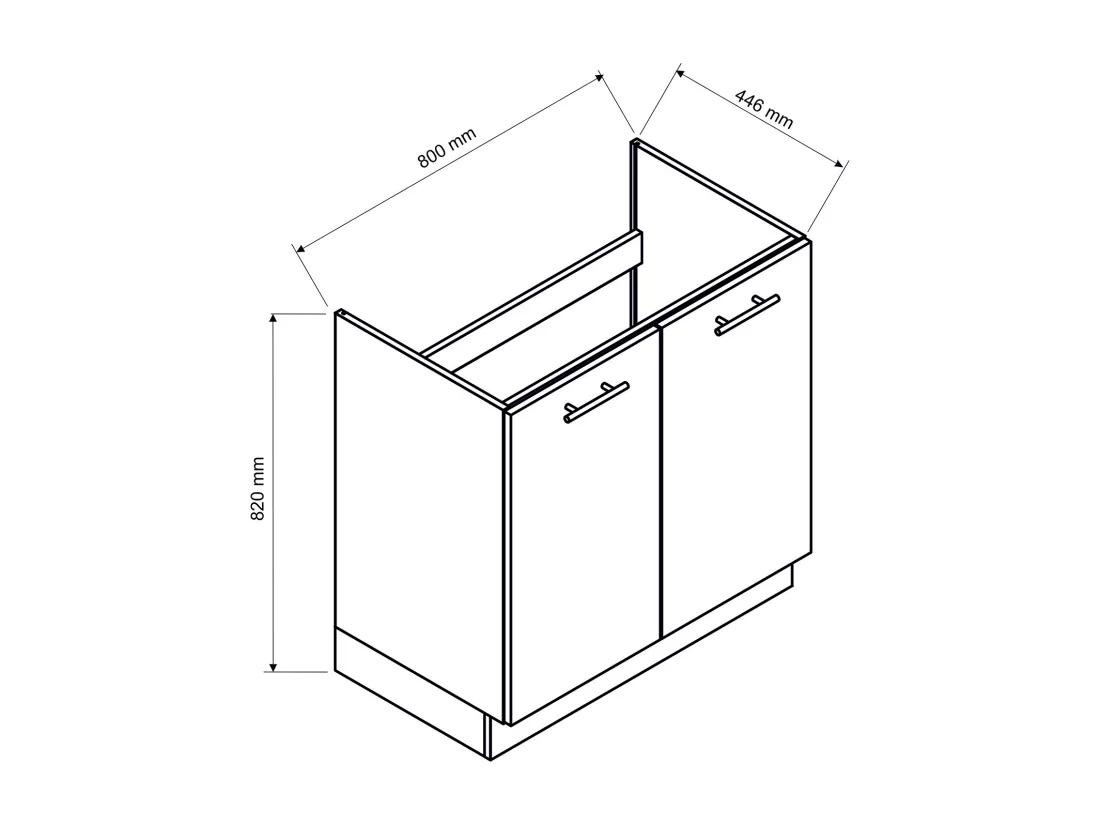 Cuisine complète d'angle ANIA 9 éléments couleur Graphite - Longueur 200/260 cm